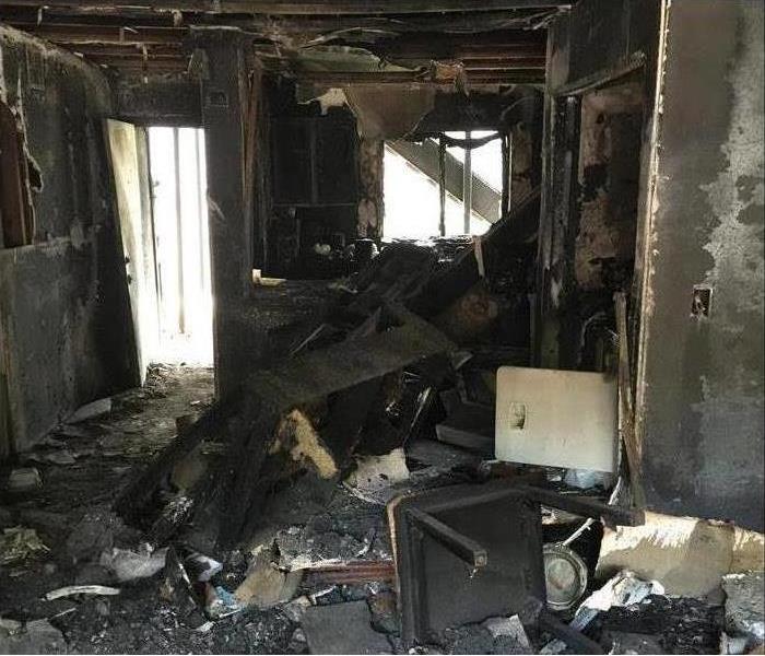 Inside a burned home